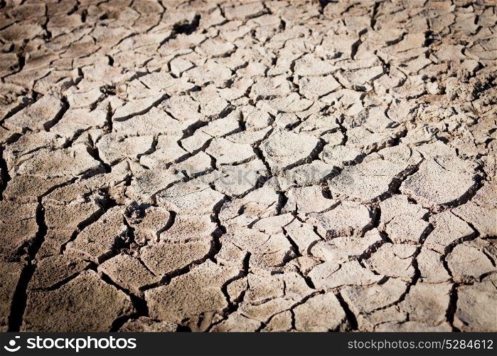 Earth cracked by drought. Symptoms of global warming