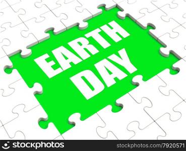 . Earth Day Puzzle Showing Environment And Eco Friendly