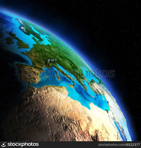 Earth from space 3d rendering. Earth from space. Elements of this image furnished by NASA 3d rendering. Earth from space 3d rendering