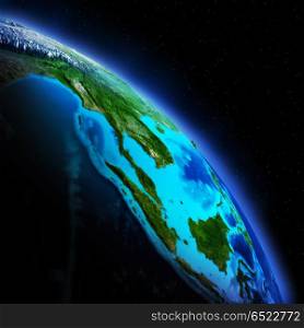 Earth from space 3d rendering. Earth from space. Elements of this image furnished by NASA 3d rendering. Earth from space 3d rendering
