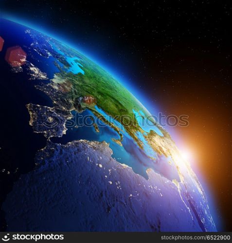 Earth from space 3d rendering. Earth from space. Elements of this image furnished by NASA 3d rendering. Earth from space 3d rendering