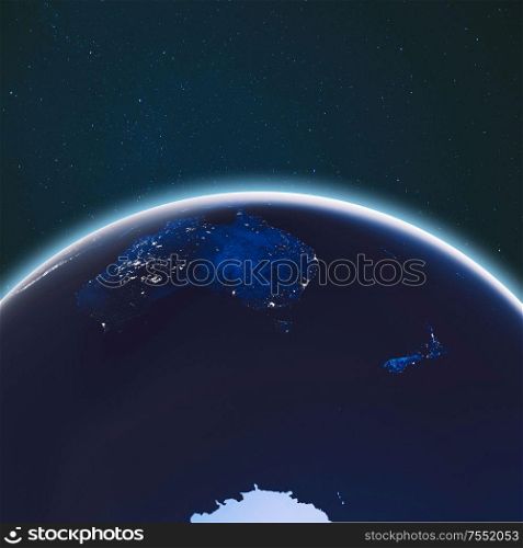 Earth from space. Elements of this image furnished by NASA. 3d rendering. Earth from space