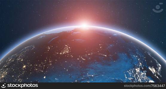 Earth from space. Elements of this image furnished by NASA. 3d rendering. Earth from space