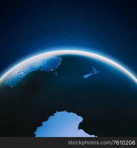 Earth from space. Elements of this image furnished by NASA. 3d rendering. Earth from space