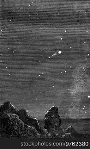 Earth from Venus, vintage engraved illustration. Magasin Pittoresque 1877. 