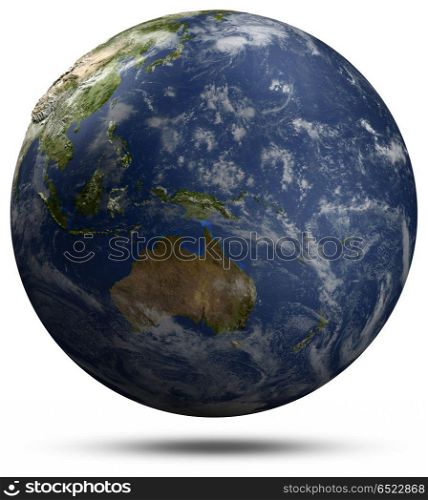 Earth globe - Australia and Pacific ocean 3d rendering. Earth globe - Australia and Pacific ocean. Elements of this image furnished by NASA 3d rendering. Earth globe - Australia and Pacific ocean 3d rendering