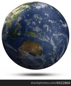 Earth globe - Australia and Pacific ocean 3d rendering. Earth globe - Australia and Pacific ocean. Elements of this image furnished by NASA 3d rendering. Earth globe - Australia and Pacific ocean 3d rendering