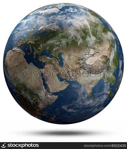 Earth globe - Eurasia 3d rendering. Earth globe - Eurasia. Elements of this image furnished by NASA 3d rendering. Earth globe - Eurasia 3d rendering