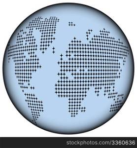 Earth globe icon for web design, isolated object on white background