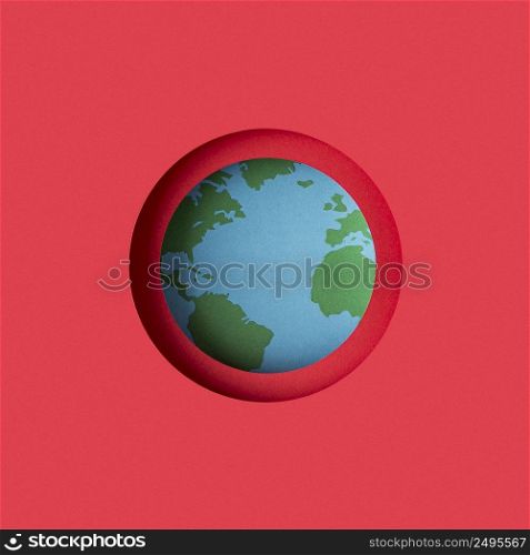 earth globe made out paper