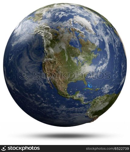 Earth globe - North America 3d rendering. Earth globe - North America. Elements of this image furnished by NASA 3d rendering. Earth globe - North America 3d rendering