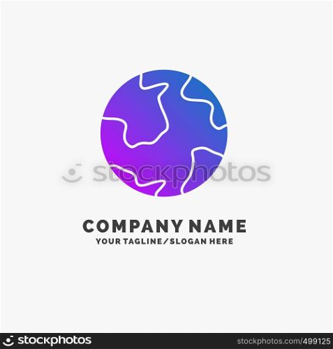 earth, globe, world, geography, discovery Purple Business Logo Template. Place for Tagline.. Vector EPS10 Abstract Template background