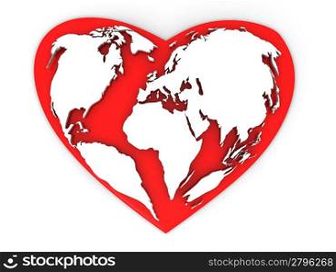 Earth in the form of heart