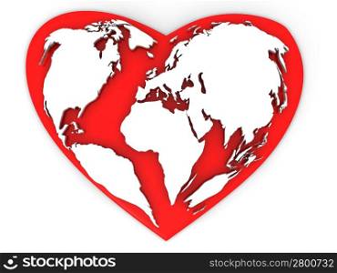Earth in the form of heart