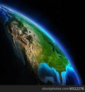 Earth map 3d rendering. Earth map. Elements of this image furnished by NASA 3d rendering. Earth map 3d rendering