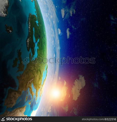 Earth map 3d rendering planet. Earth map. Elements of this image furnished by NASA 3d rendering. Earth map 3d rendering planet