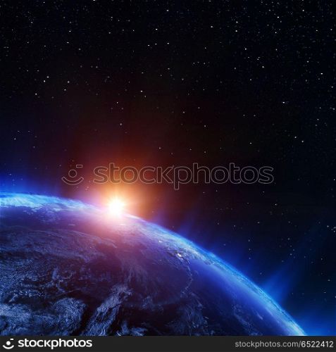 Earth north from space. Elements of this image furnished by NASA 3d rendering. Earth north from space 3d rendering. Earth north from space 3d rendering