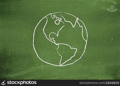 Earth on blackboard