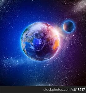 Earth planet. Color image of earth planet in space