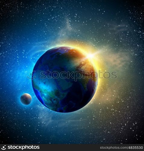 Earth planet. Color image of earth planet in space