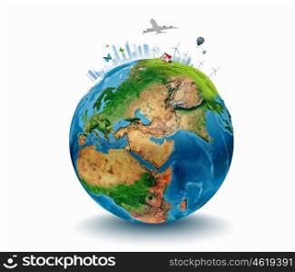 Earth planet. Conceptual image of planet Earth. Ecology concept. Elements of this image are furnished by NASA