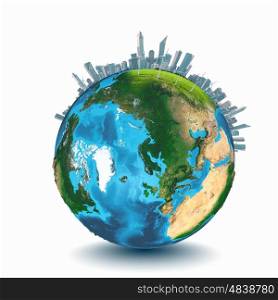 Earth planet. Conceptual image of planet Earth. Ecology concept. Elements of this image are furnished by NASA