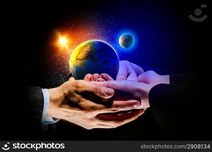 Earth planet in hands