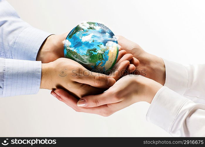 Earth planet in hands