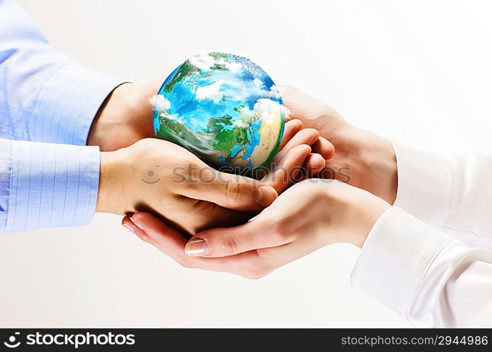 Earth planet in hands