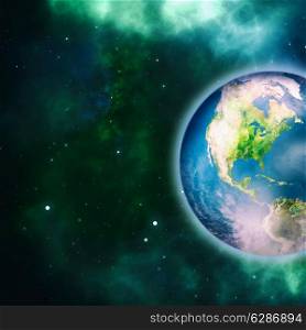 Earth planet, science and environmental backgrounds. NASA imagery used