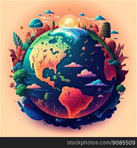 Earth s Day. Eco friendly concept. World environment day background. Generative AI