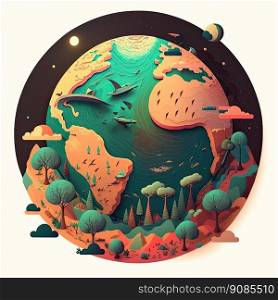 Earth s Day. Eco friendly concept. World environment day background. Generative AI