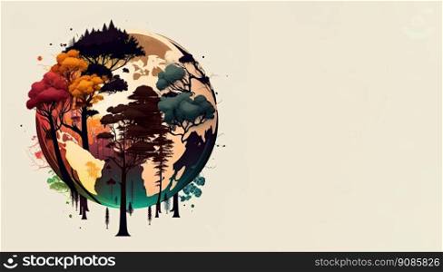 Earth s Day. Eco friendly concept. World environment day background.  Generative AI