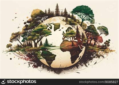 Earth?s Day. Eco friendly concept. World environment day background.  Generative AI