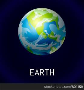 Earth space icon. Cartoon of earth space vector icon for web design. Earth space icon, cartoon style