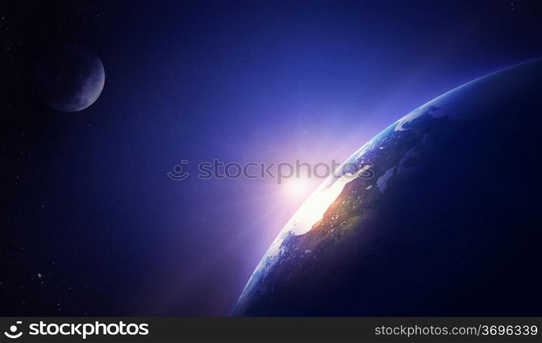 Earth sunrise North America (Elements of this image furnished by NASA- earthmap http://visibleearth.nasa.gov)