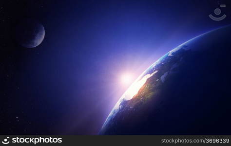 Earth sunrise North America (Elements of this image furnished by NASA- earthmap http://visibleearth.nasa.gov)