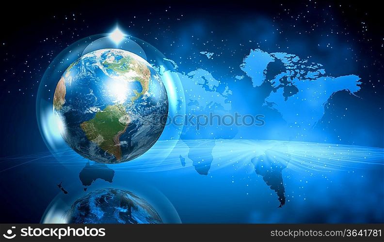 Earth symbol of the new year on our planet. Happy New Year and Merry Christmas. Elements of this image are furnished by NASA