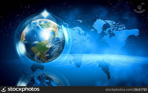 Earth symbol of the new year on our planet. Happy New Year and Merry Christmas. Elements of this image are furnished by NASA