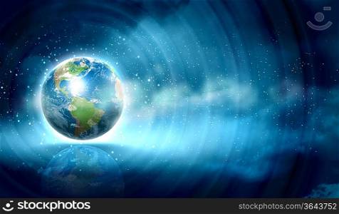 Earth symbol of the new year on our planet. Happy New Year and Merry Christmas. Elements of this image are furnished by NASA