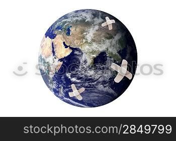 Earth with bandages