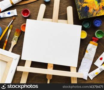 easel copy space white canvas