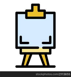 Easel icon. Outline easel vector icon color flat isolated. Easel icon color outline vector