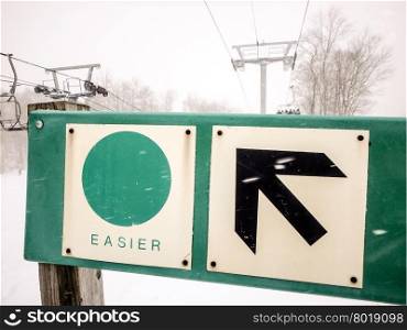easier ski slope trail sign