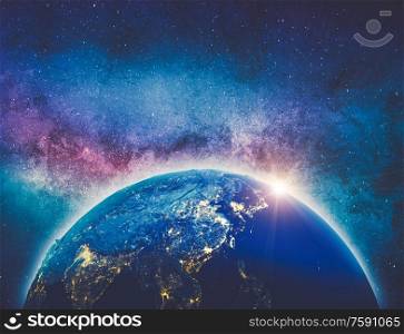 East Asia. Elements of this image furnished by NASA. 3d rendering. East Asia 3d rendering