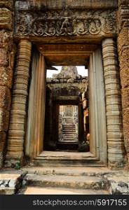 East Mebon, part of Khmer Angkor temple complex, popular among tourists ancient landmark and place of worship in Southeast Asia. Siem Reap, Cambodia.