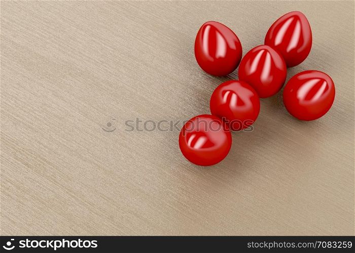 Easter decoration with a red eggs in form of christian cross