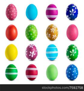 Easter egg collection isolated on white background. Easter egg collection isolated on white