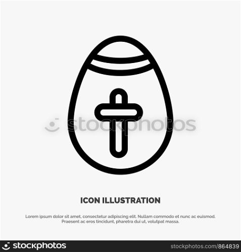 Easter Egg, Egg, Holiday, Holidays Line Icon Vector