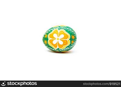 easter egg isolated on white. Easter egg with flower pattern isolated on white background. Clipping path included